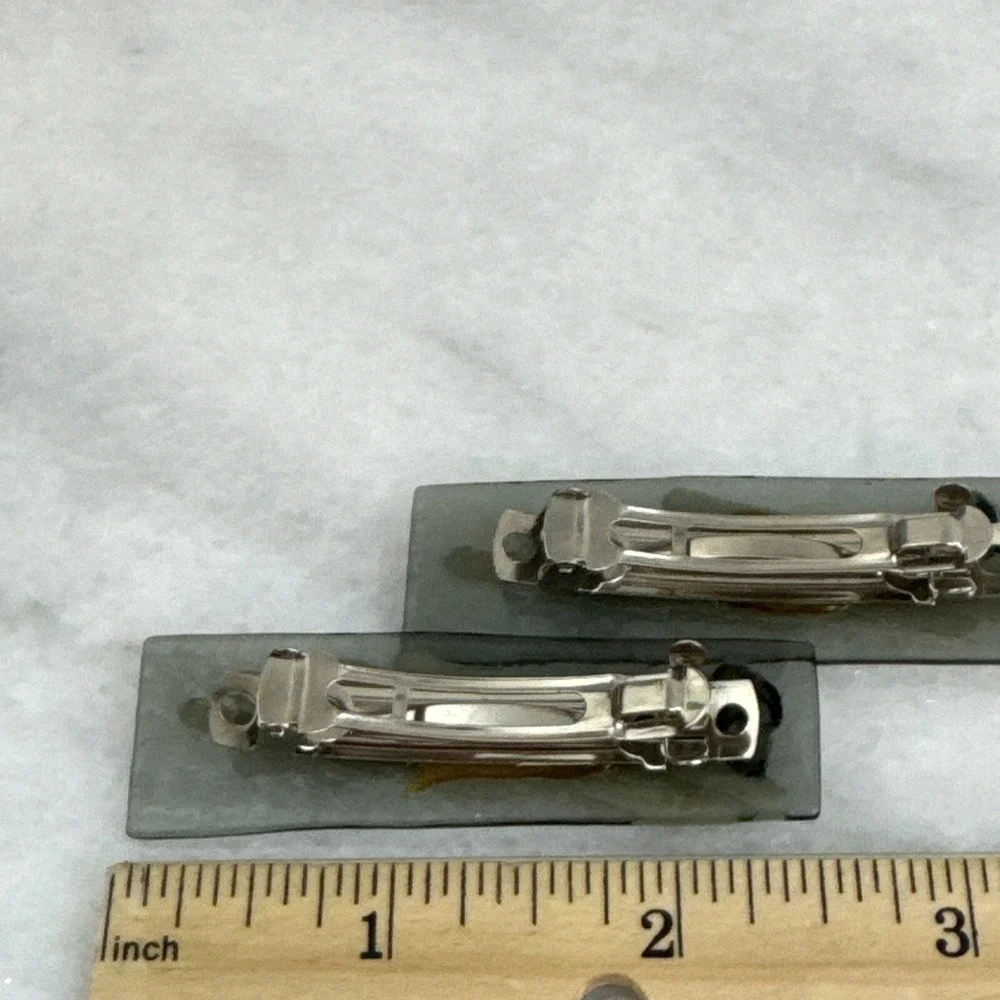Vintage blowing glass hair clips